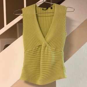 Lime green ribbed top